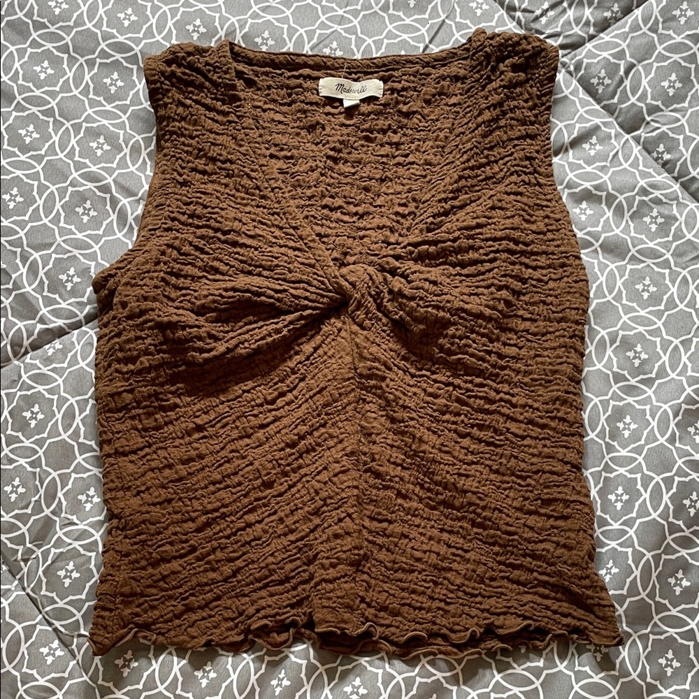 Madewell Brown Textured Tank Top